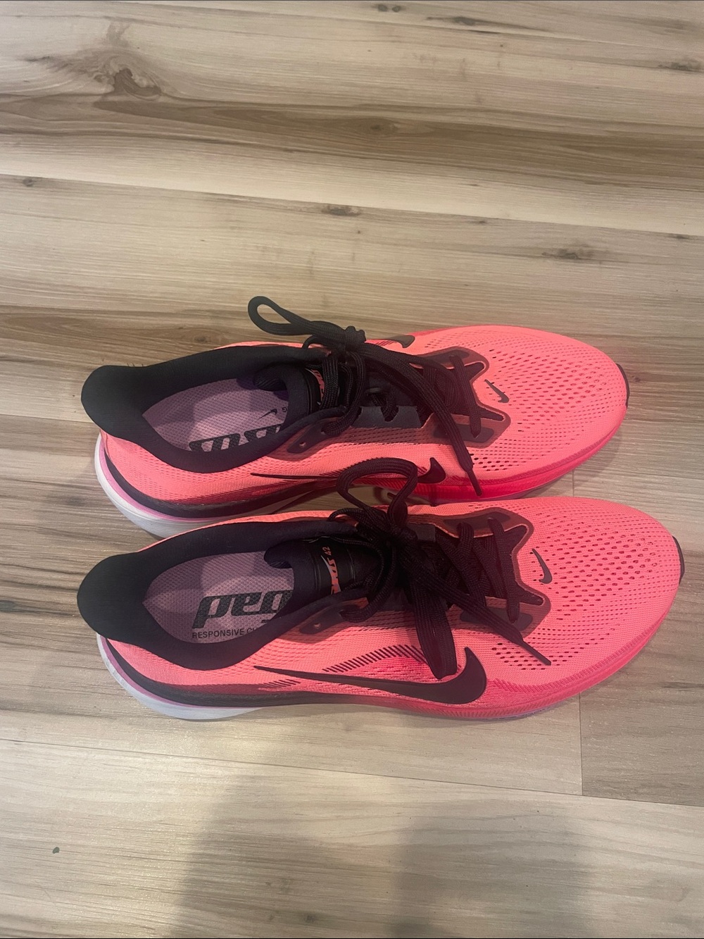Nike Women's Neon Pink and Black Running Shoes